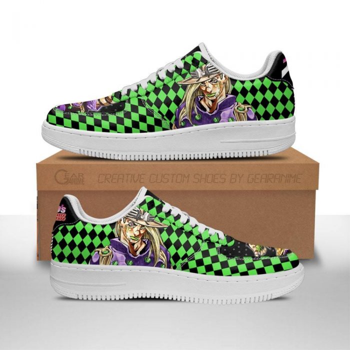 gyro zeppeli air force sneakers custom jojos anime shoes fan gift idea pt06 gearanime - JJBA Store