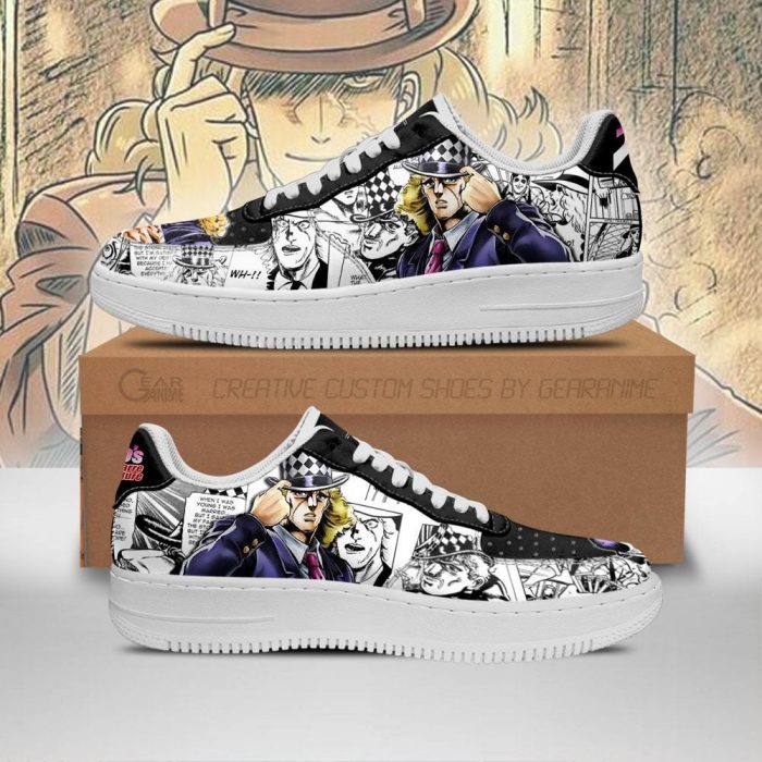 robert speedwagon air force sneakers manga style jojos anime shoes fan gift pt06 gearanime - JJBA Store