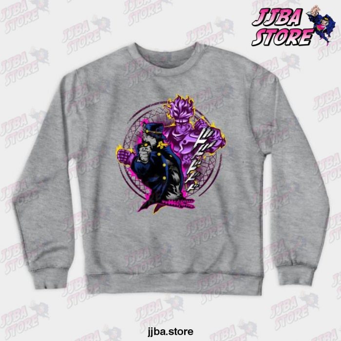 Attack Of Jotaro Crewneck Sweatshirt Gray / S