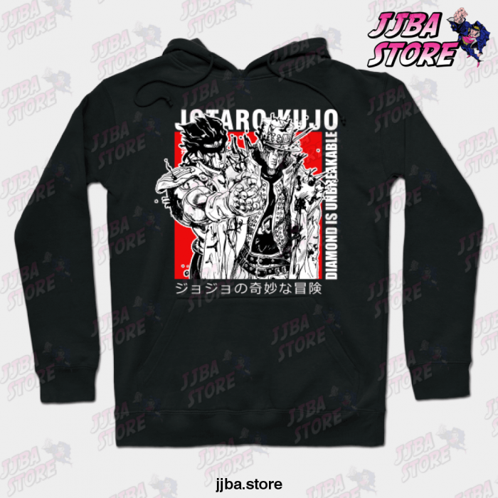 Diamond Is Unbreakable Jotaro Kujo Hoodie Black / S