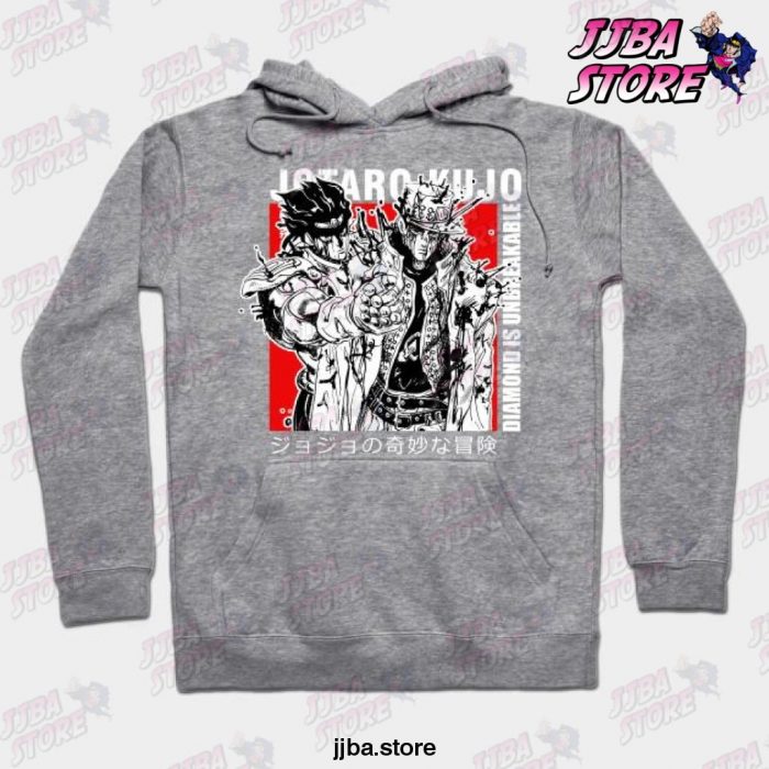 Diamond Is Unbreakable Jotaro Kujo Hoodie Gray / S