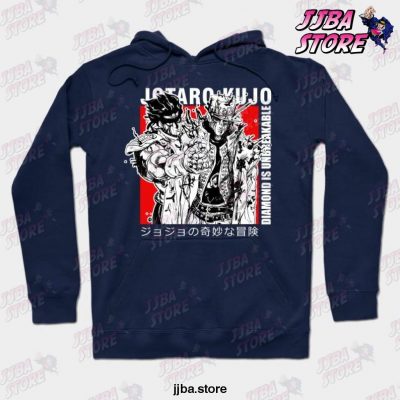 Diamond Is Unbreakable Jotaro Kujo Hoodie Navy Blue / S