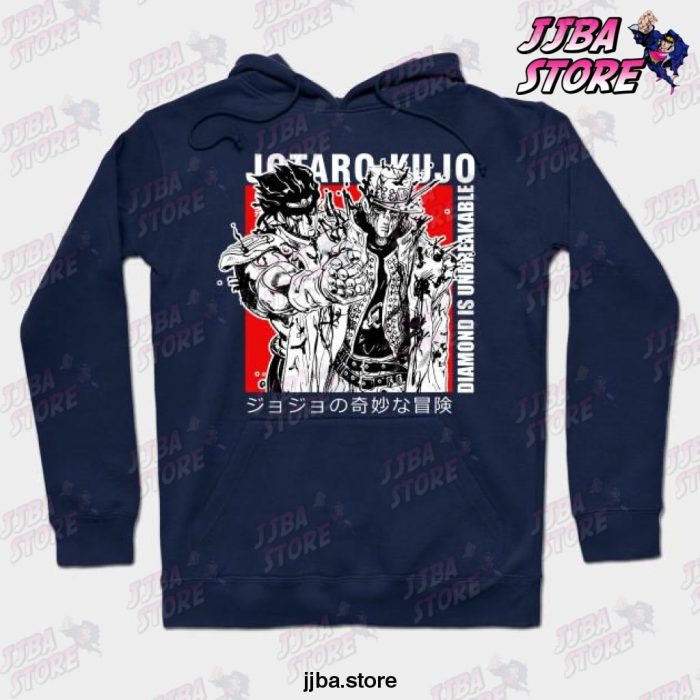 Diamond Is Unbreakable Jotaro Kujo Hoodie Navy Blue / S