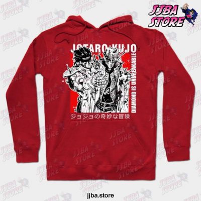 Diamond Is Unbreakable Jotaro Kujo Hoodie Red / S