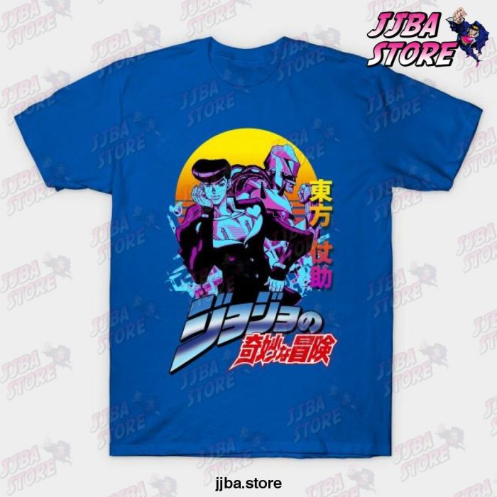 Jjba Josuke Higashikata T-Shirt Blue / S