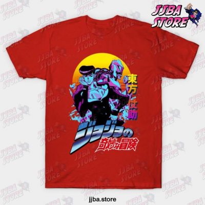 Jjba Josuke Higashikata T-Shirt Red / S