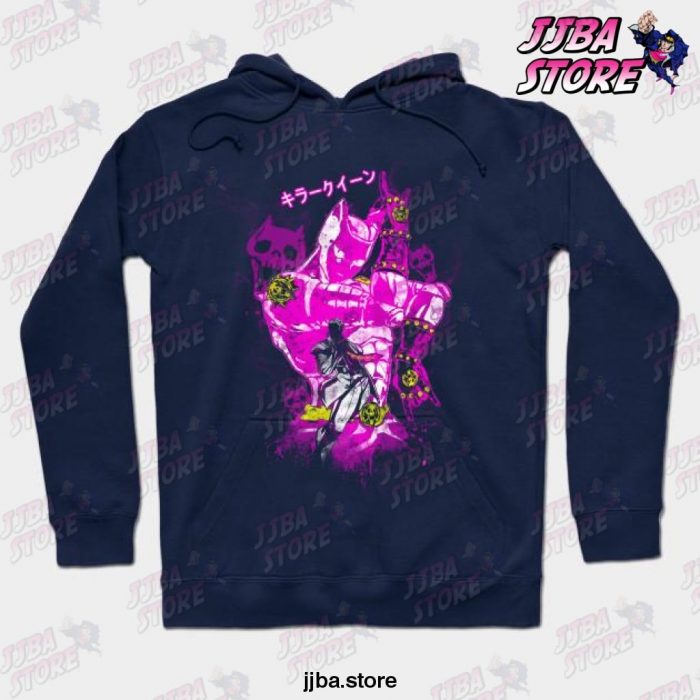 Jjba Killer Queen Hoodie Navy Blue / S