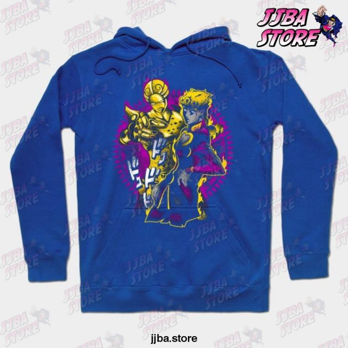 Jjba Unisex Gold Giorno Hoodie Blue / S