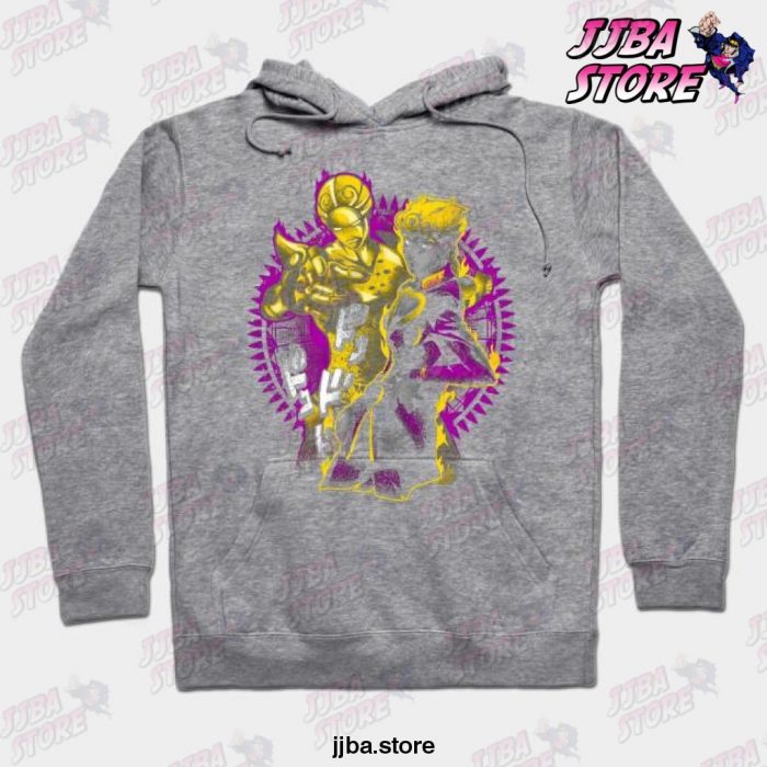 Jjba Unisex Gold Giorno Hoodie Gray / S