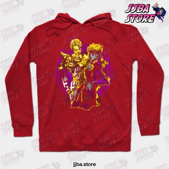 Jjba Unisex Gold Giorno Hoodie Red / S