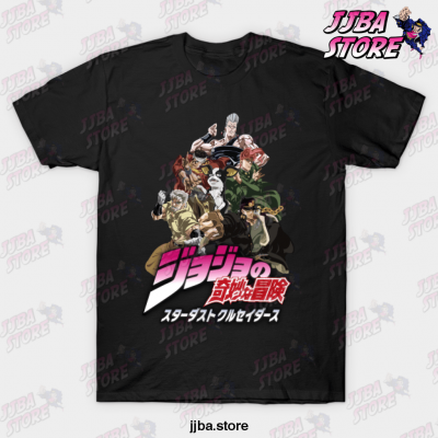 Jojos Bizarre Adventure Stardust Crusaders V1 T-Shirt Black / S