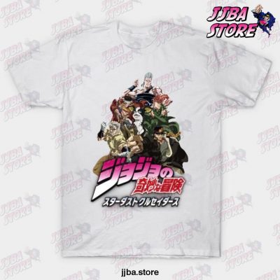 Jojos Bizarre Adventure Stardust Crusaders V1 T-Shirt White / S