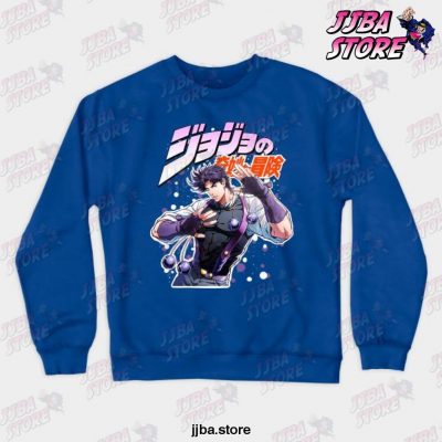 Joseph Jostar Jojos Bizarre Adventure Crewneck Sweatshirt Blue / S