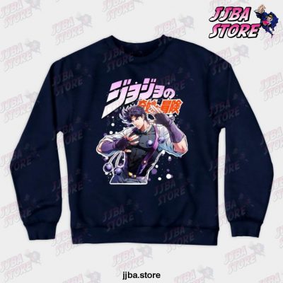 Joseph Jostar Jojos Bizarre Adventure Crewneck Sweatshirt Navy Blue / S