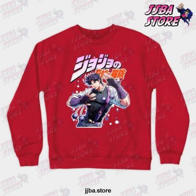 Joseph Jostar Jojos Bizarre Adventure Crewneck Sweatshirt Red / S