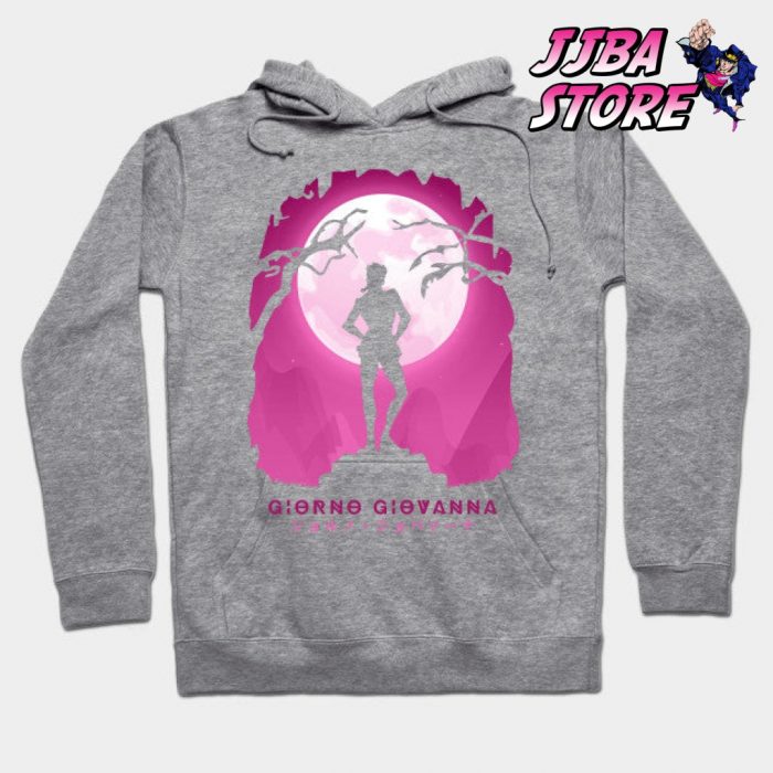 Jjba Giorno Giovanna Shadow Hoodie Gray / S