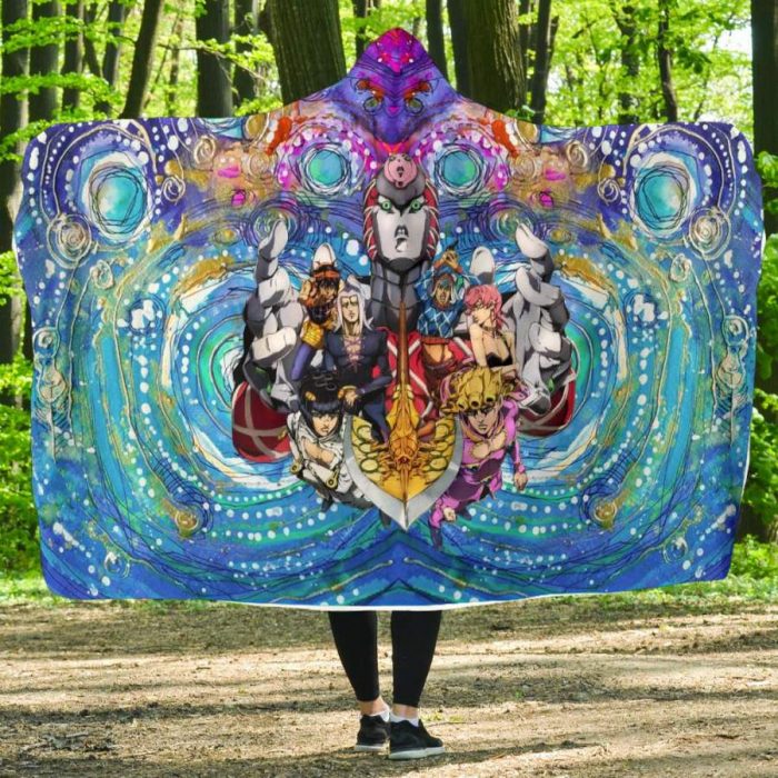 Golden Wind Squad Jojo's Bizarre Adventure Hooded Blanket