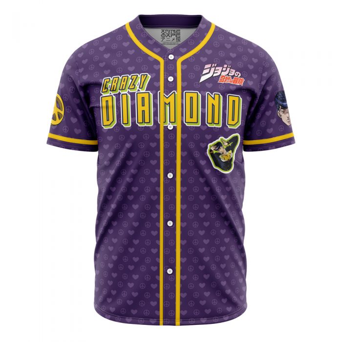 Josuke Shining Diamond JBA AOP Baseball Jersey FRONT Mockup - JJBA Store