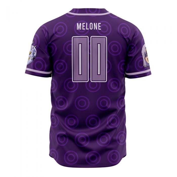 Melone Babyhead JBA AOP Baseball Jersey BACK Mockup - JJBA Store