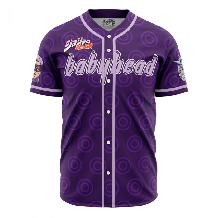 Melone Babyhead JBA AOP Baseball Jersey FRONT Mockup - JJBA Store