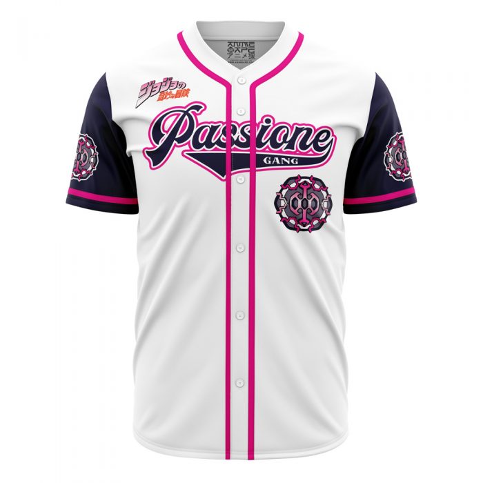 Passione Gang Golden Wind JBA AOP Baseball Jersey AOP Baseball Jersey FRONT Mockup - JJBA Store