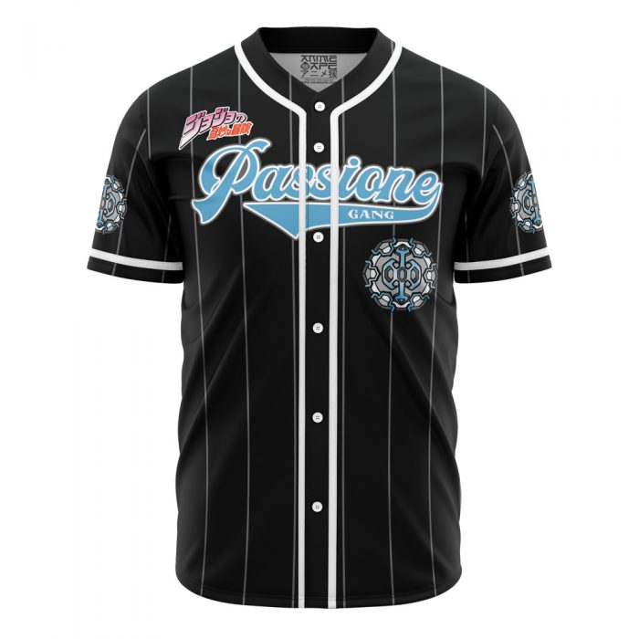 Passione Gang JBA AOP Baseball Jersey AOP Baseball Jersey FRONT Mockup - JJBA Store