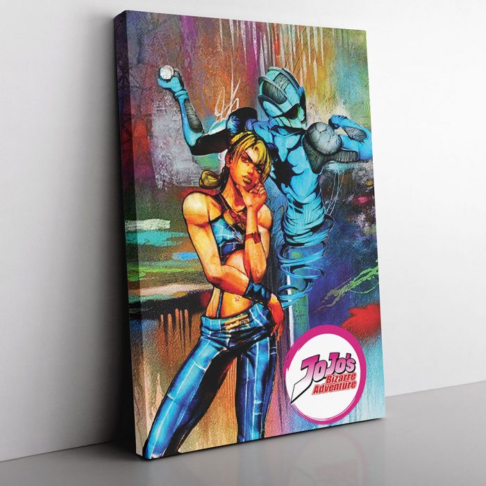 Trippy Jolyne Cujoh Stone Ocean Jojo’s Bizarre Adventure Canvas Print Wall Art