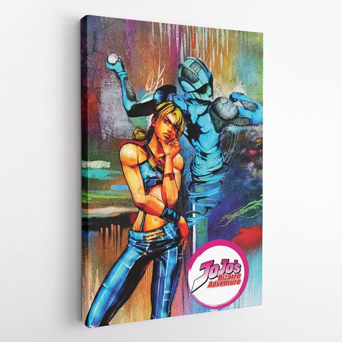 Trippy Jolyne Cujoh Stone Ocean Jojo’s Bizarre Adventure Canvas Print Wall Art