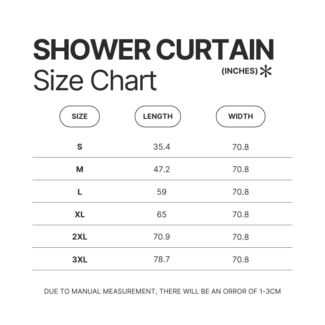 Shower Curtain Size Chart - JJBA Store