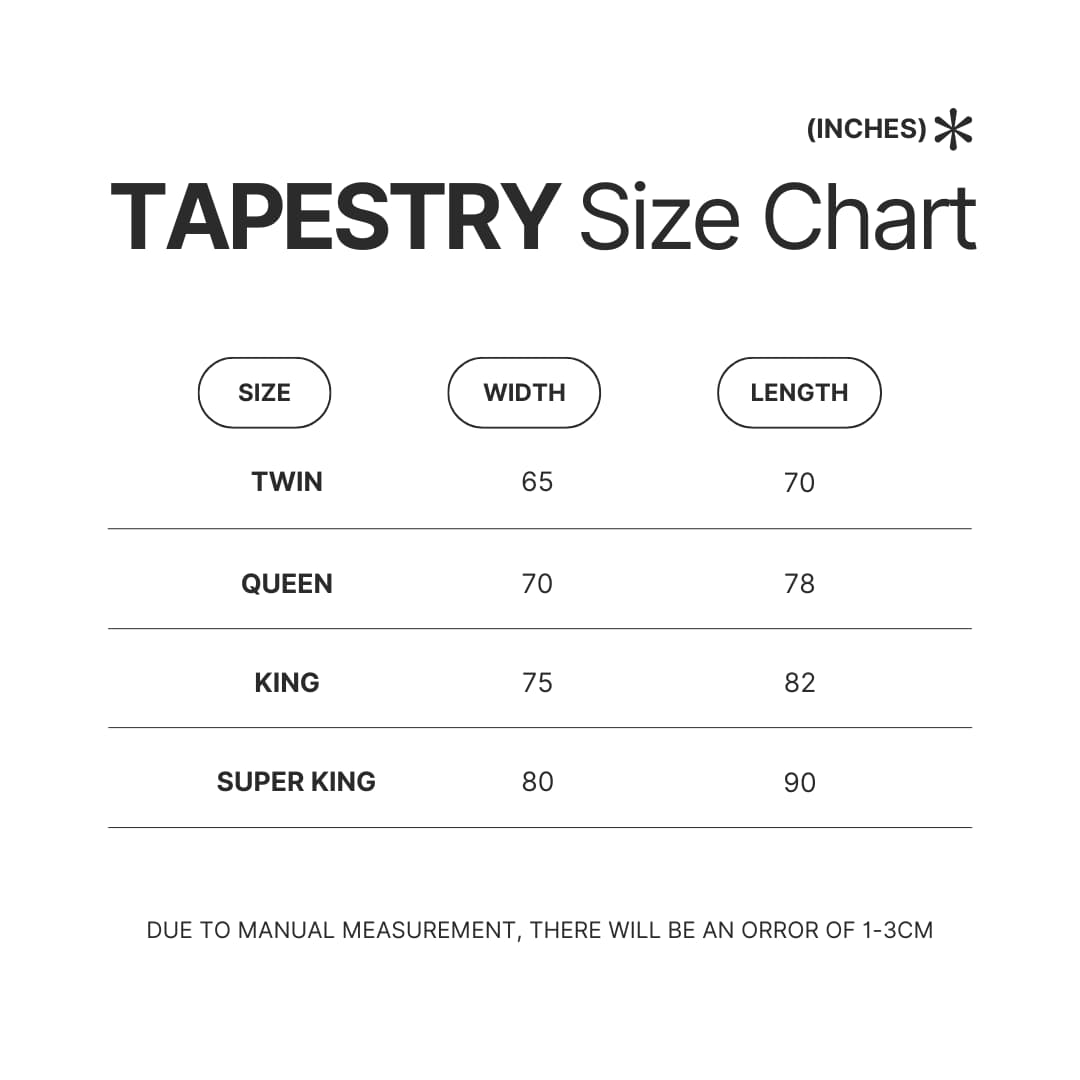 Tapestry Size Chart - JJBA Store